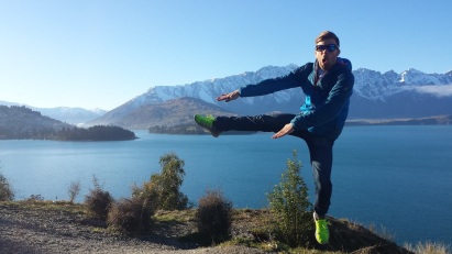Jo kicking The Remarkables Queenstown